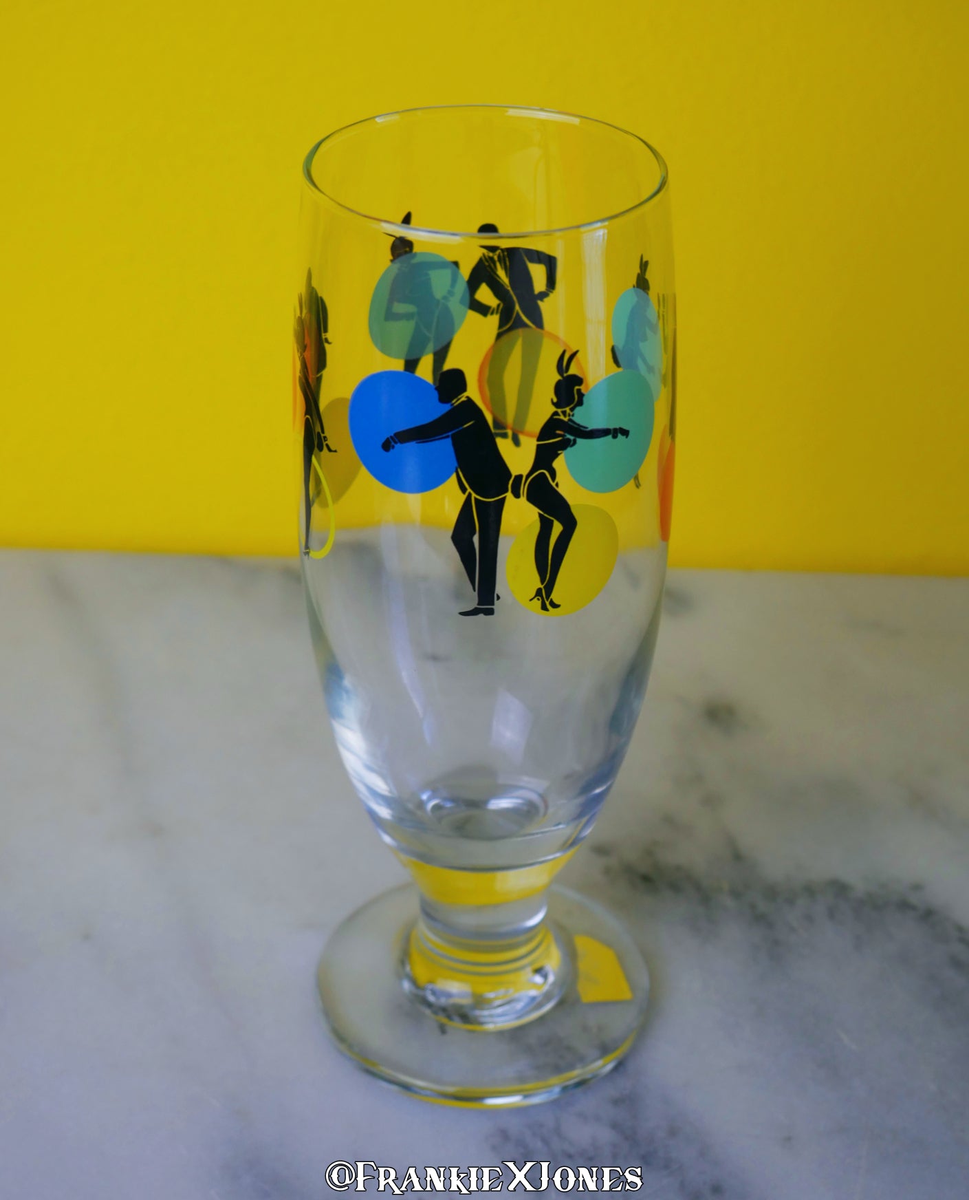 Dancing Couple Cocktail Glasses w/ Stir Sticks ✤ Playboy ✤ Set of 4