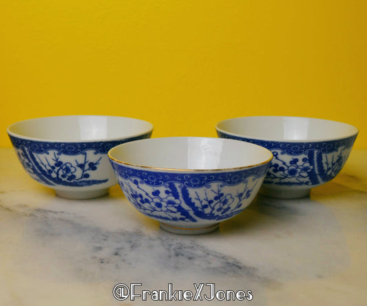 Cherry Blossom Oriental Rice Bowls ✤ Set of 3