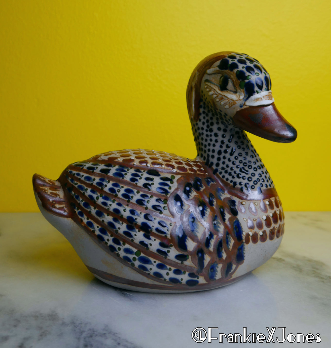 Mexican Hand-Painted Sitting Duck ✤ Tonala