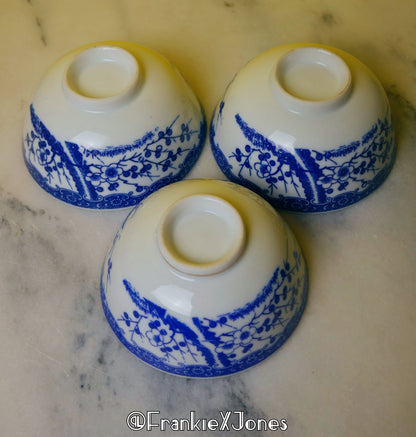Cherry Blossom Oriental Rice Bowls ✤ Set of 3