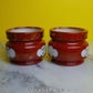 Gold + Red Chinese Planters ✤ Set of 2