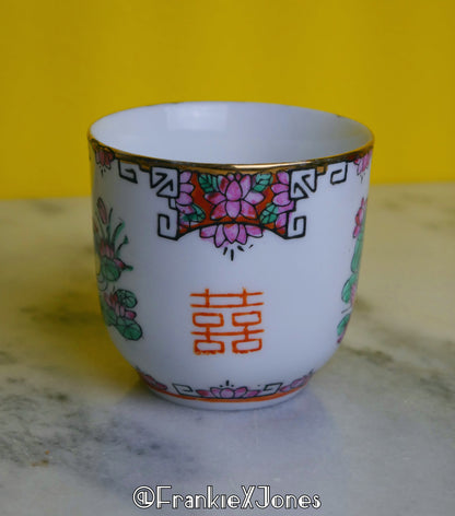 Chinoiserie Tea Cup Set ✤ Cup + Saucer ✤ Birds + Water Lilies